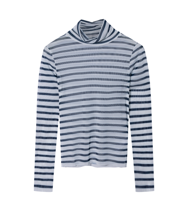 Mesh-Langarmshirt mit Streifen