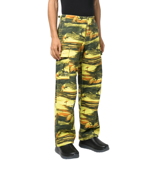 Unisex printed cargo pants woven