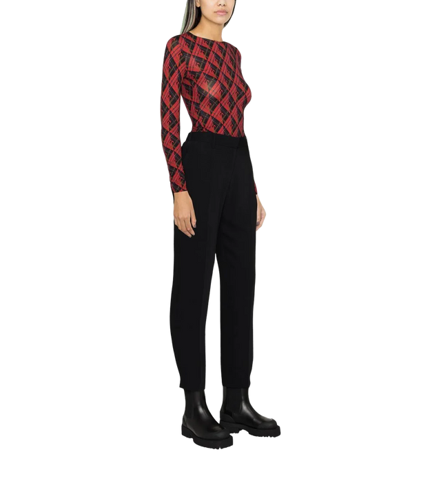 High-waisted trousers