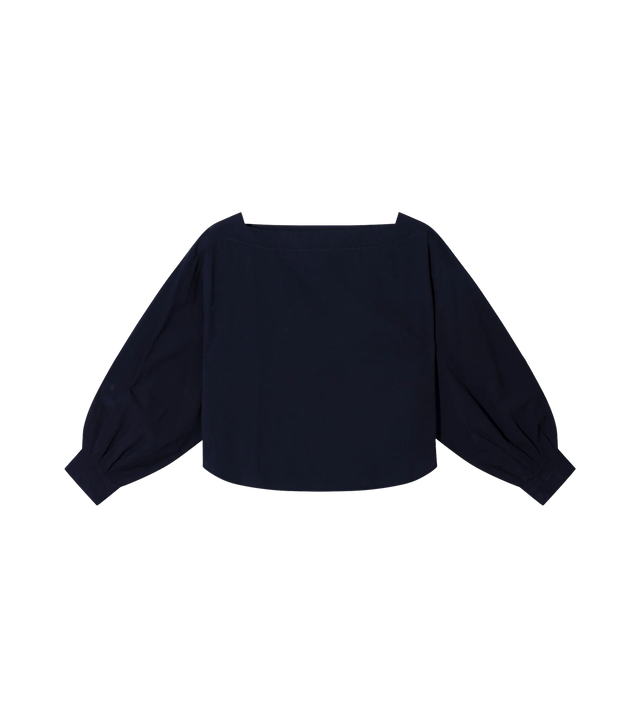 Bluse aus Popeline mit U-Boot-Ausschnitt
