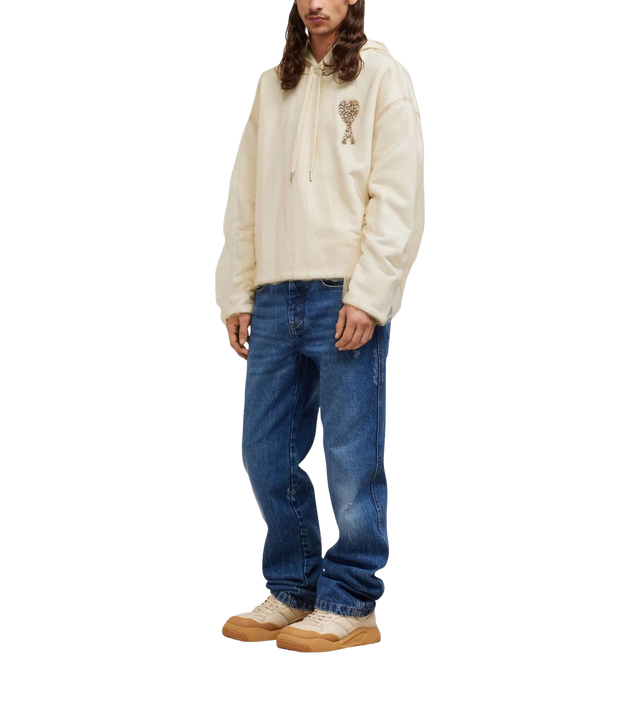 Kapuzenpullover mit Tüll und Stickerei