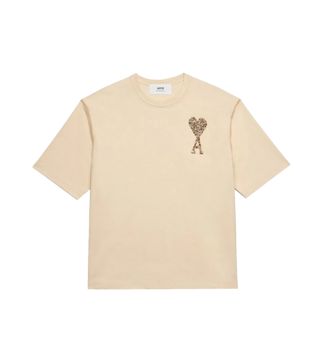 T-Shirt mit Logo aus Kristallen