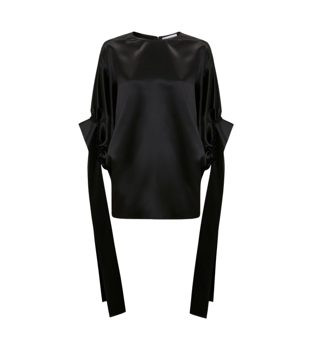 Detailreiche Bluse aus Satin