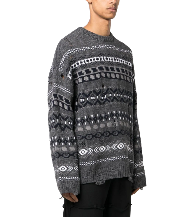 Strickpullover mit Distressed-Details