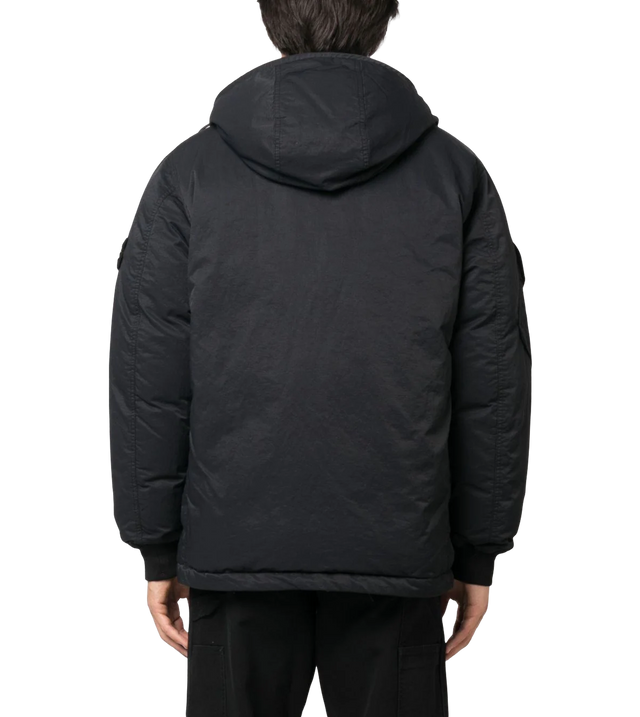 Daunenjacke mit Kapuze und Patch