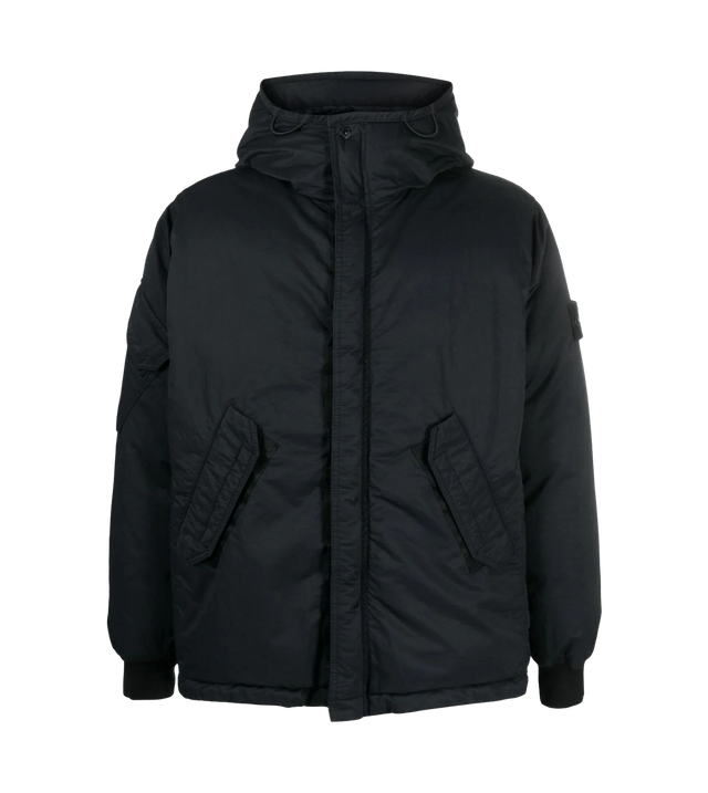 Daunenjacke mit Kapuze und Patch
