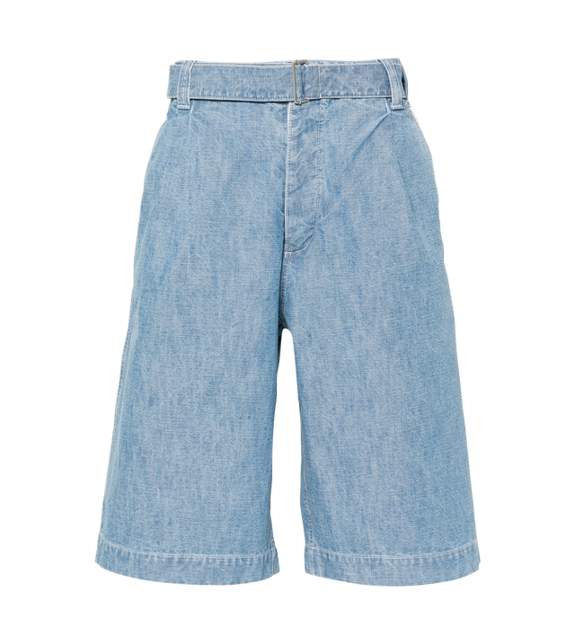 Jeans-Shorts mit Bundfalten