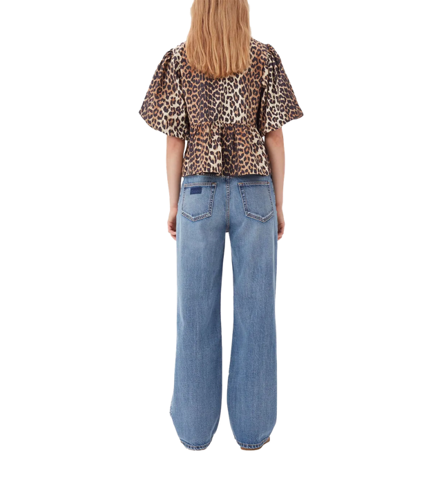Bluse aus Bio-Baumwolle mit Leo-Print