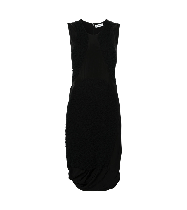Dress with knitted inserts