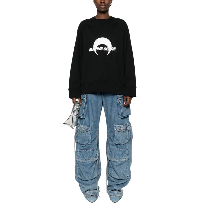 Fleece sweatshirt with logo print