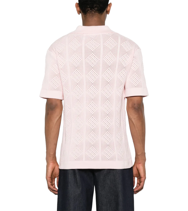 Polo-Shirt mit Lochstrickmuster