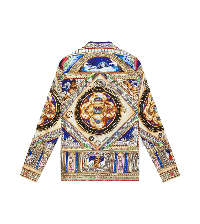 Langärmeliges Seidenhemd mit Plafond Orne De Musique Allover-Print