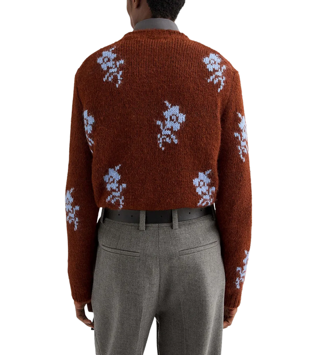 Wollpullover mit Intarsienmuster