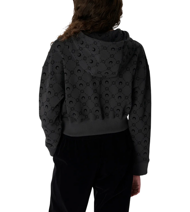 Kapuzenjacke mit Monogrammmuster