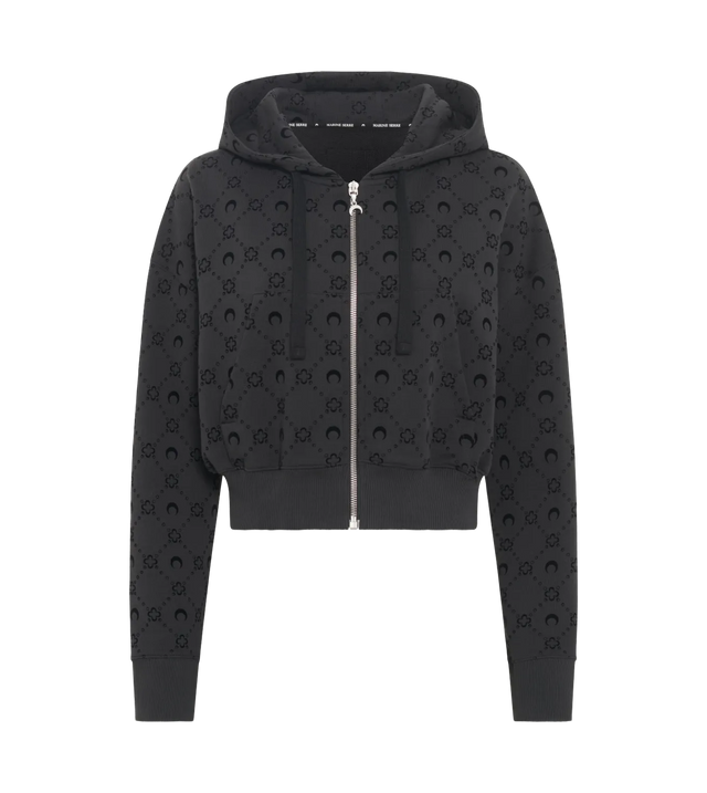 Kapuzenjacke mit Monogrammmuster