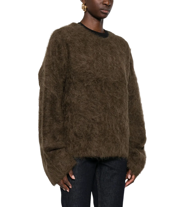 Lockerer Alpaka-Strickpullover