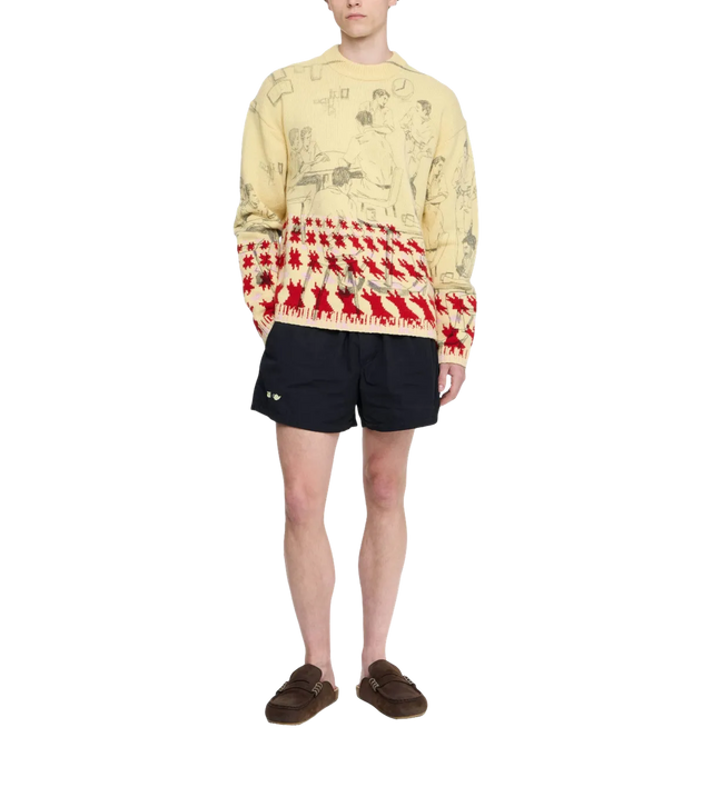 Pullover mit Hahnentrittmuster