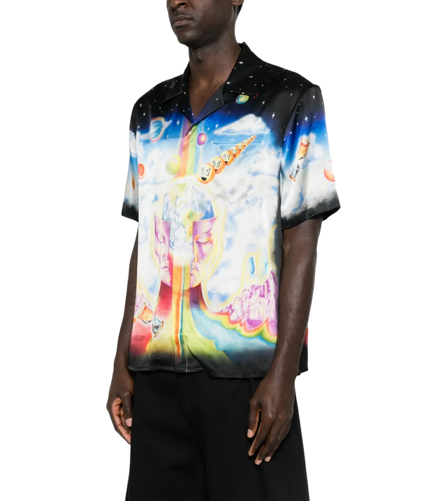 Kurzärmeliges Hemd mit Galaxy-Print