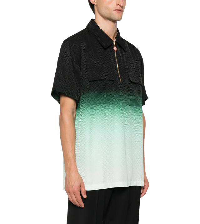 Strukturiertes Poloshirt mit Ombré-Effekt