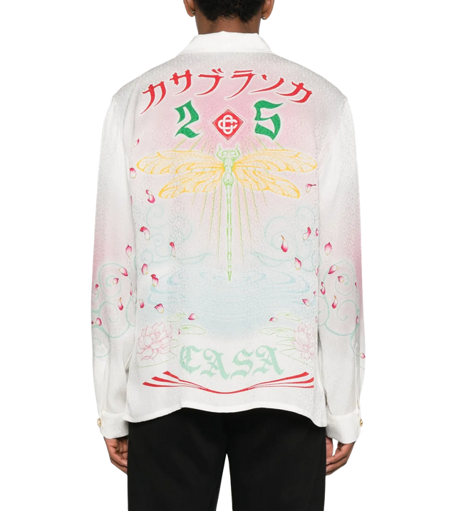Cuban-Hemd mit Lotus-Print