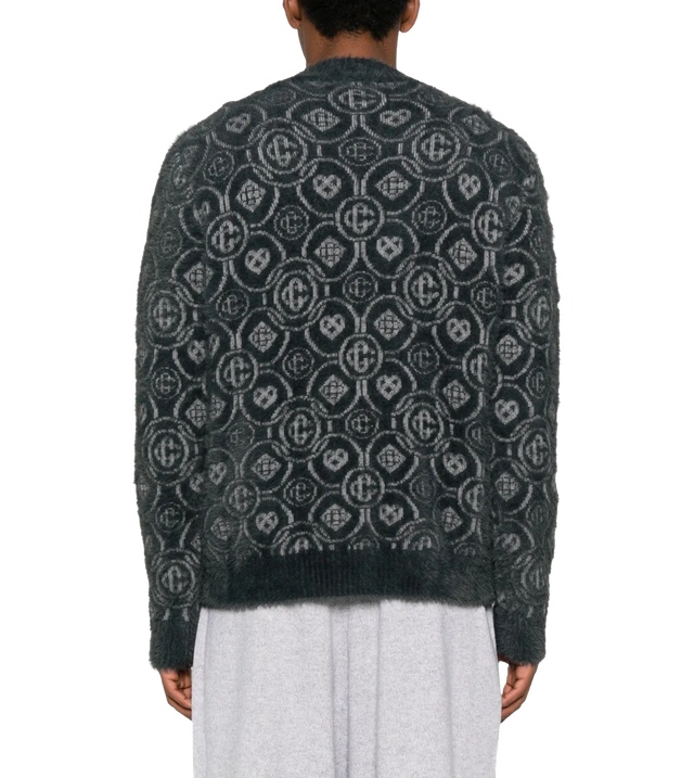 Cardigan mit Monogramm-Muster