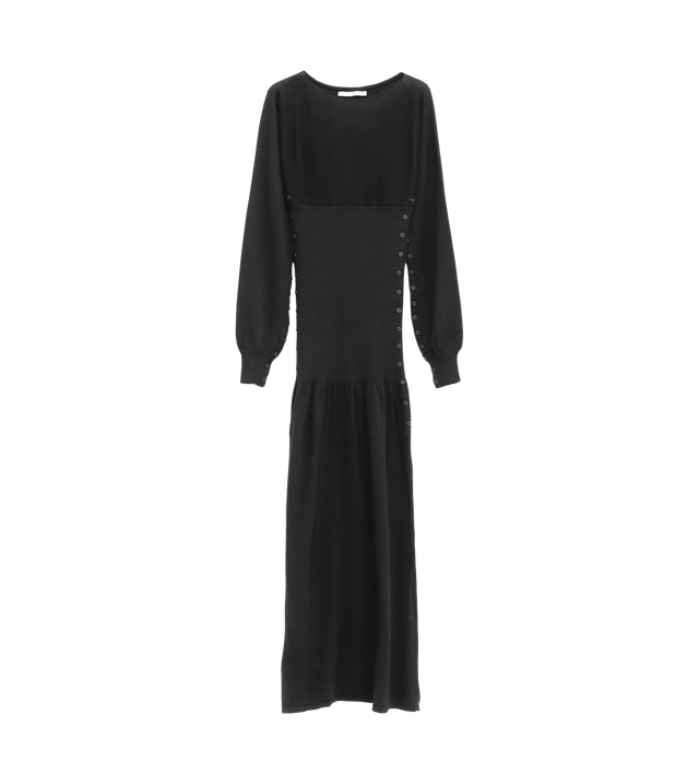 Langärmeliges Fa Kleid mit Knopfdetail