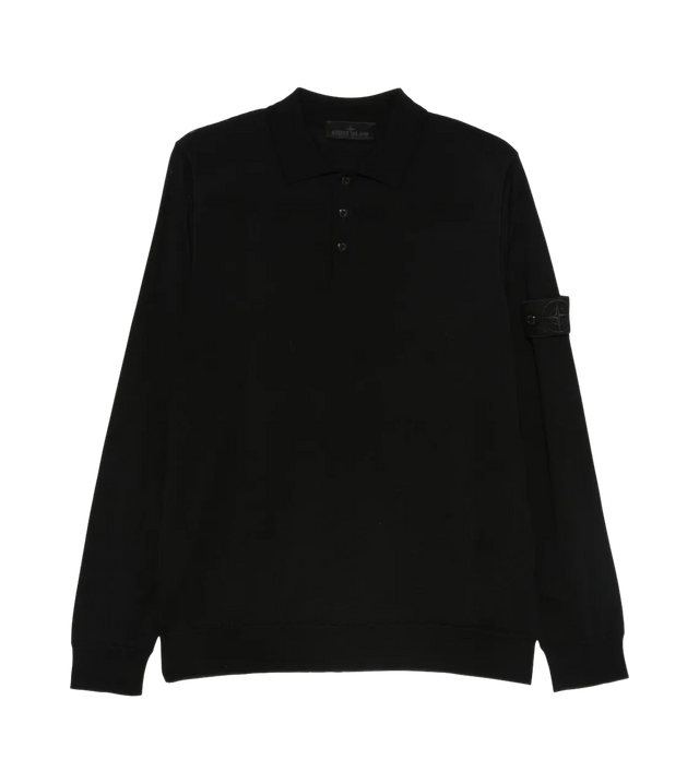 Langarmshirt mit Polo-Kragen