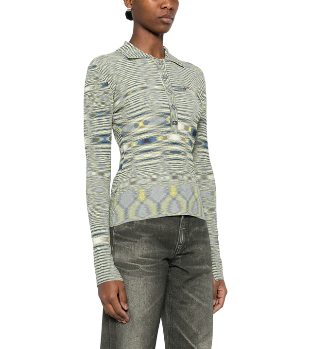 Spacedyed Strick-Poloshirt