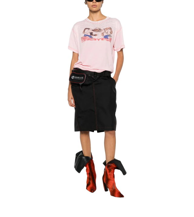 T-Shirt mit Strassstein-Details