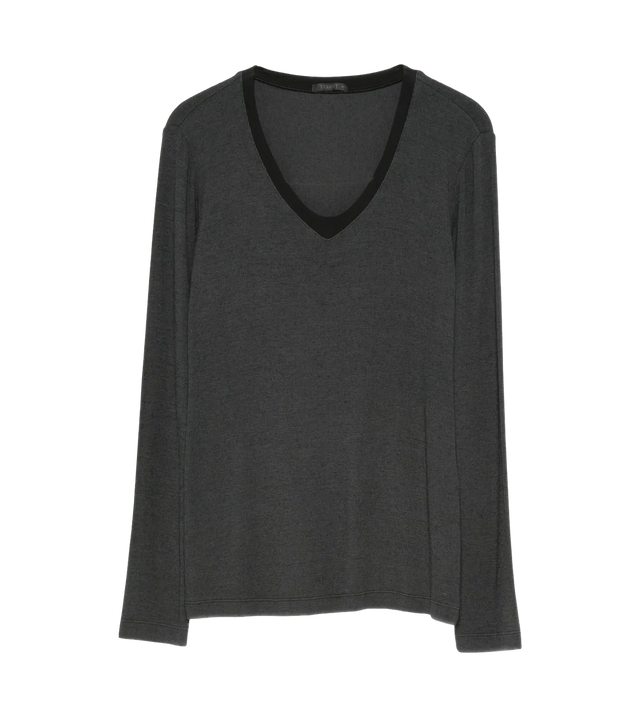 Langarmshirt mit V-Ausschnitt