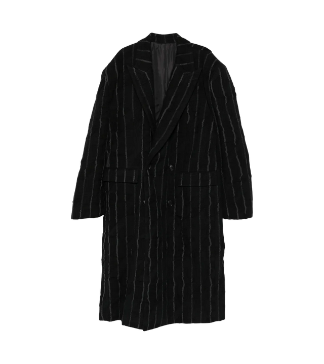 Zweireihiger Mantel mit gestreiftem Muster