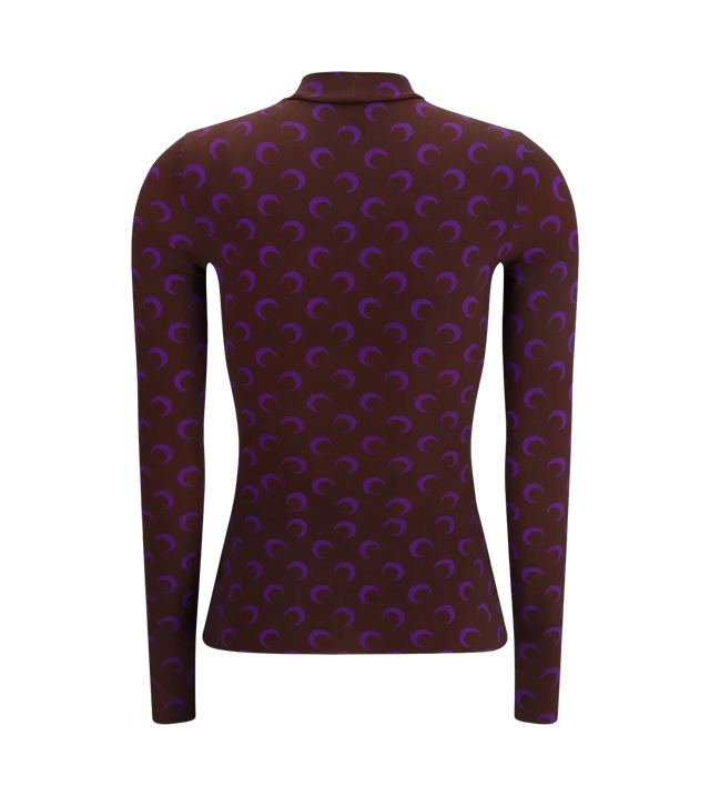 Stehkragen-Oberteil mit Mond-Print