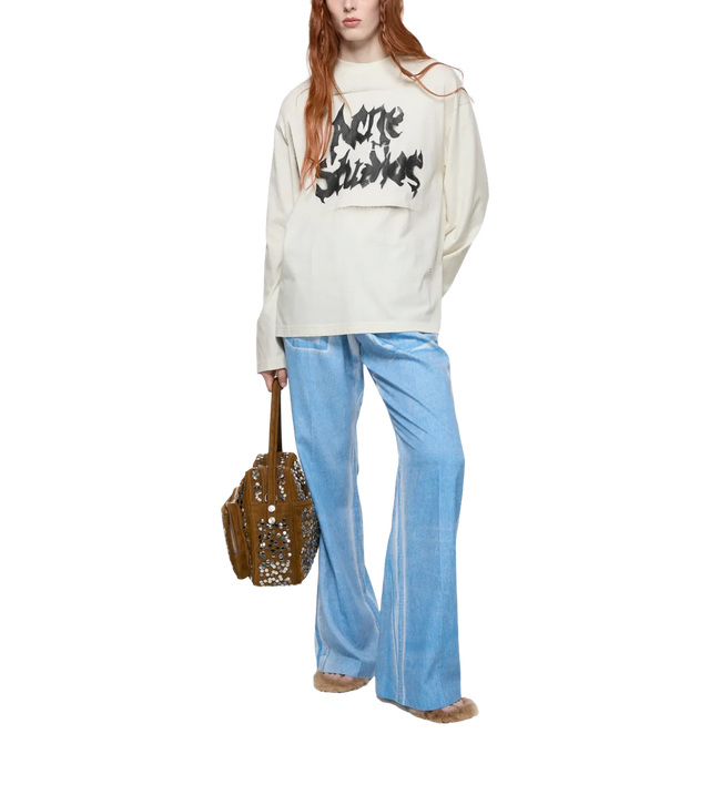Distressed Longsleeve T-Shirt mit Logo-Print