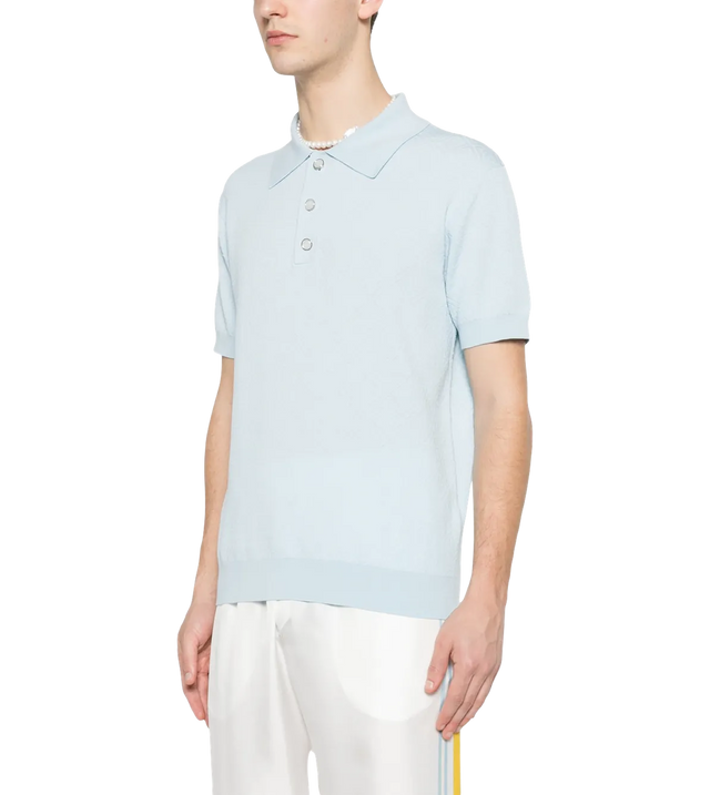 Poloshirt mit Pointelle-Monogramm