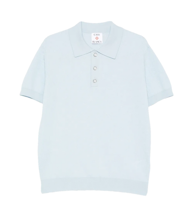 Poloshirt mit Pointelle-Monogramm