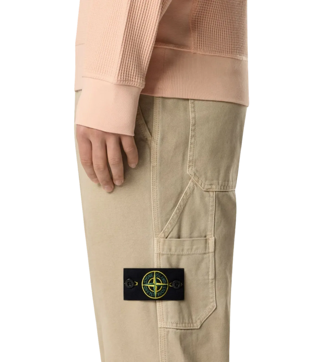 Beige Chino-Hose mit Vintage-Optik
