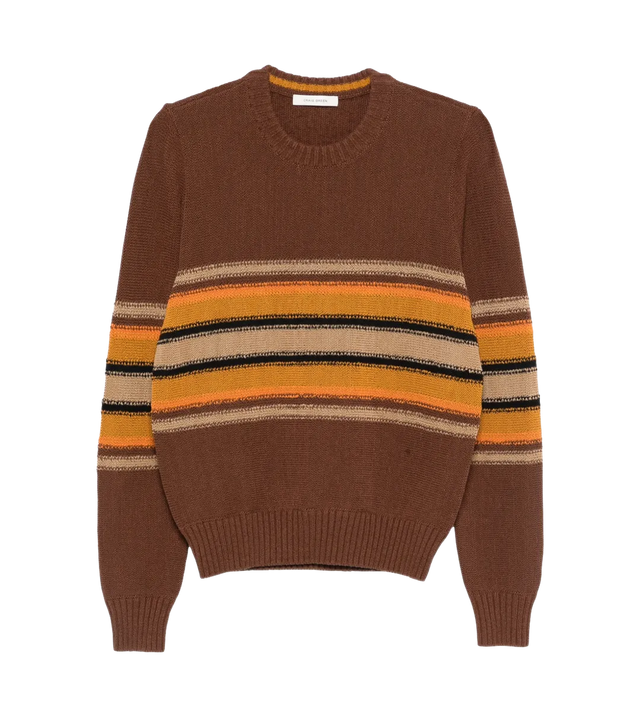 Brauner Pullover mit Querstreifen