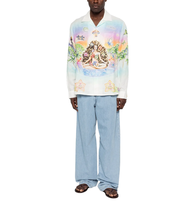 Hemd mit Cuban-Kragen-Print