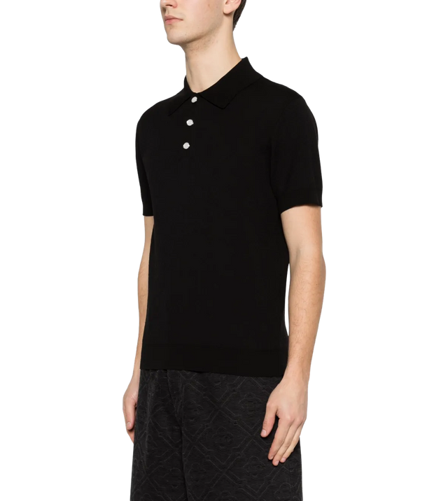 Poloshirt mit Pointelle-Monogramm