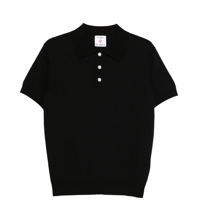 Poloshirt mit Pointelle-Monogramm
