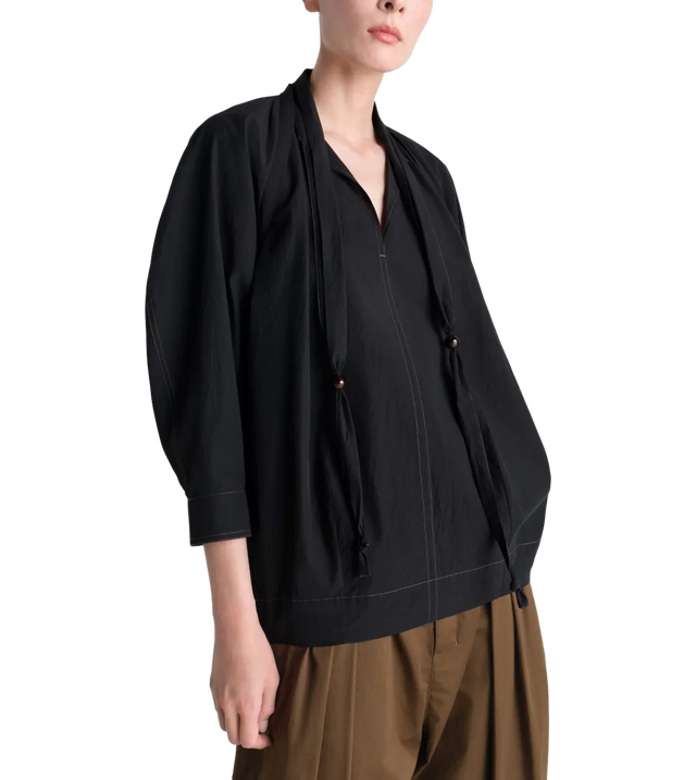 Bluse mit drapiertem Schal