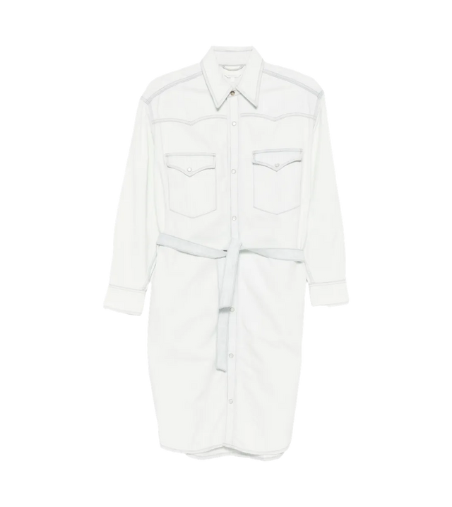 Western Shirt Mini-Kleid mit Bindegürtel
