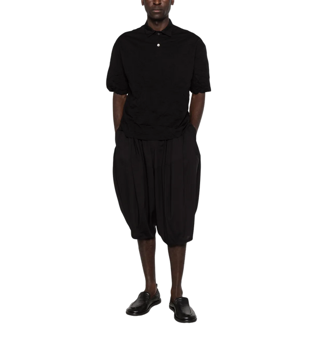 Drop-Crotch Trousers mit plissierten Details