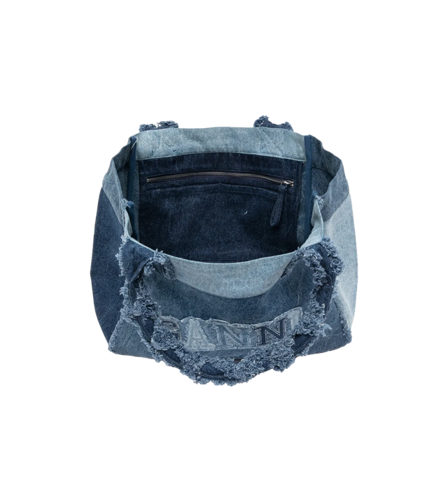 Patchwork Frayed Tote Bag aus Denim