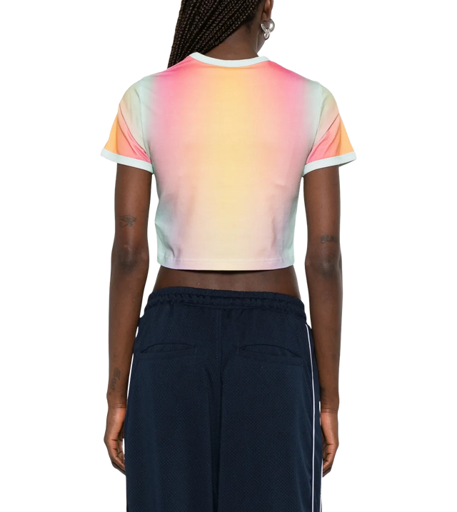Cropped T-Shirt mit All-Over-Gradient und Logo-Print