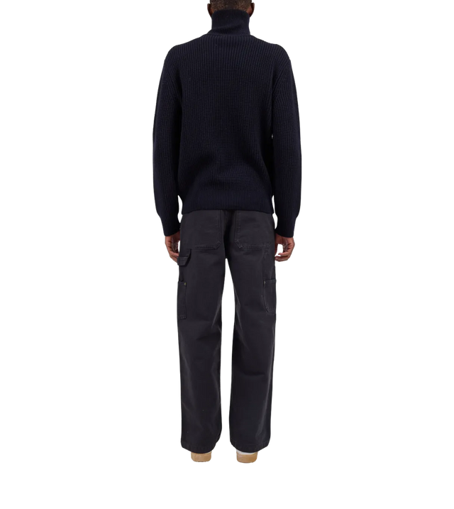 Daniel gerippter Pullover mit Stehkragen und Reißverschluss