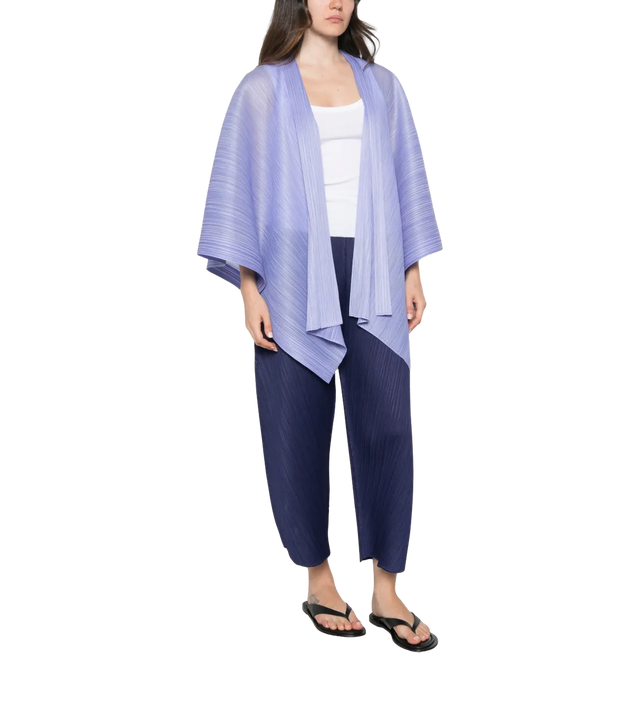 Plissiertes Poncho mit Bindeband