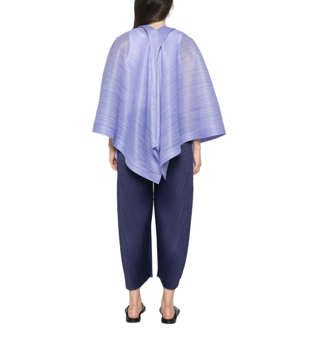 Plissiertes Poncho mit Bindeband