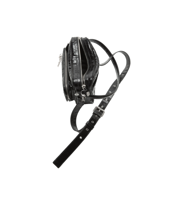 Camero Party Schultertasche aus Leder mit Krokodilprägung