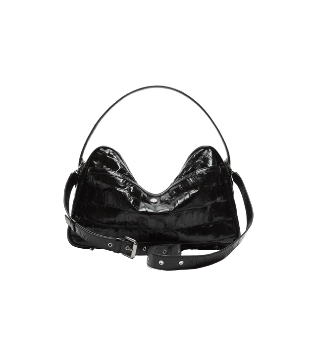 Camero Camera Schultertasche aus Leder mit Krokodilprägung